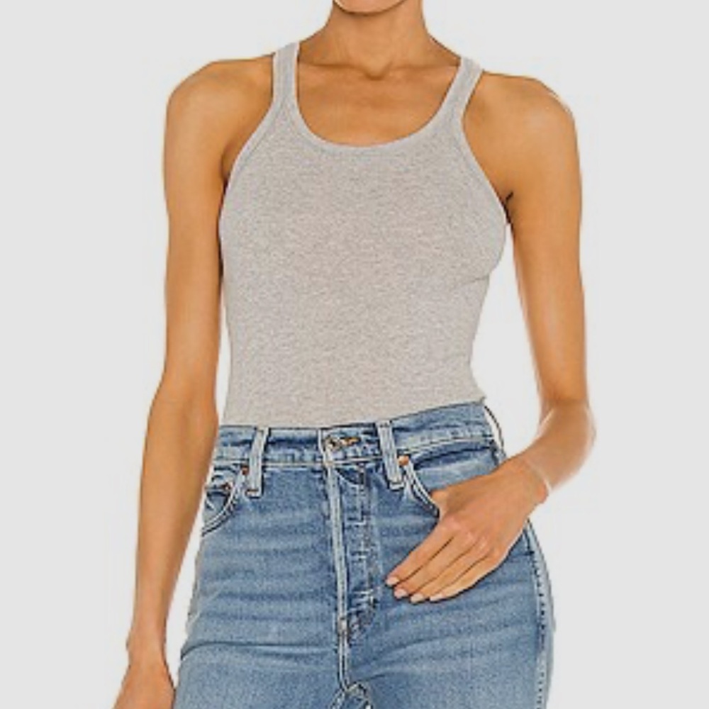 Re/Done Ribbed Fitted Tank Top